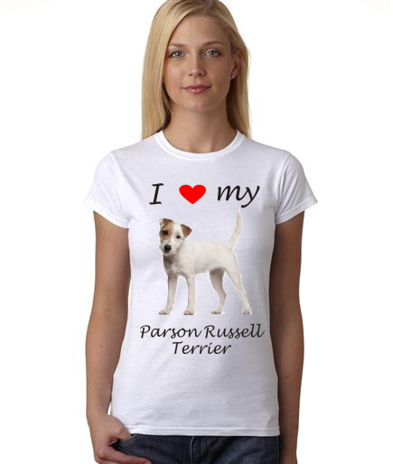 Dogs - I Heart My Parson Russell Terrier on Womans Shirt